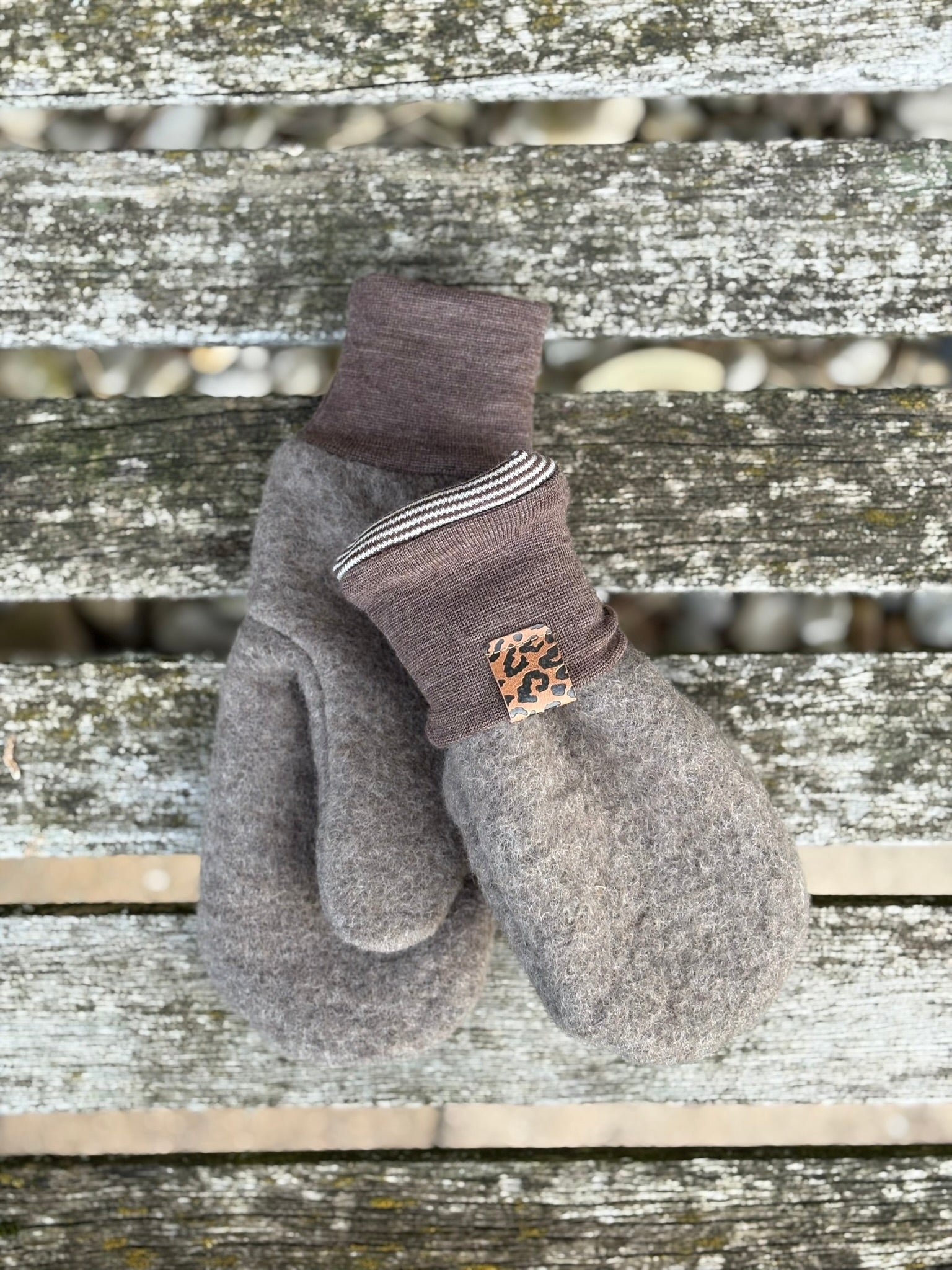 Damen Wollfleece-Handschuhe *Walnuss* – Atelier Lacindra