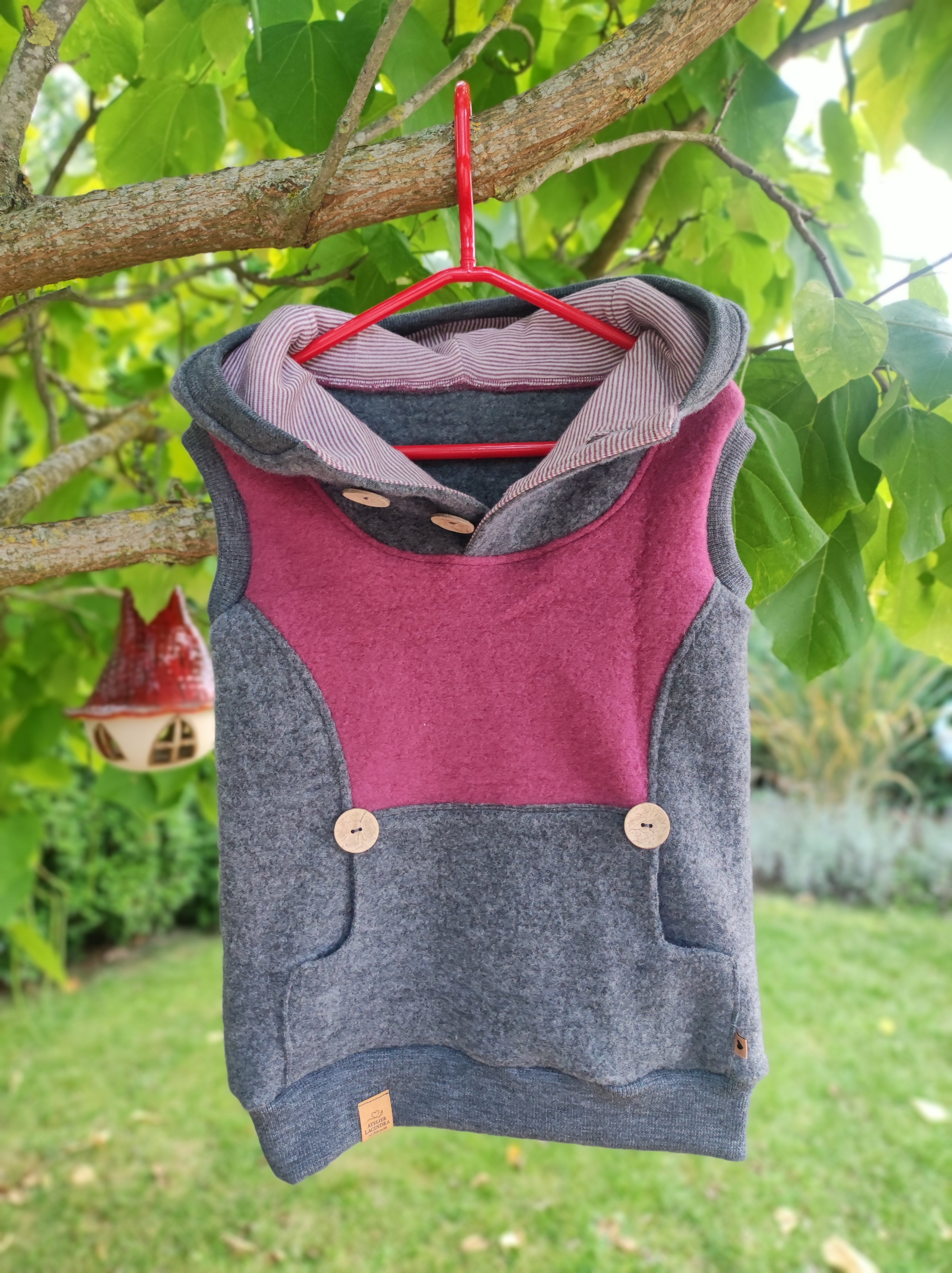 Merino-Wollfleece Pullunder *Waldfrucht*