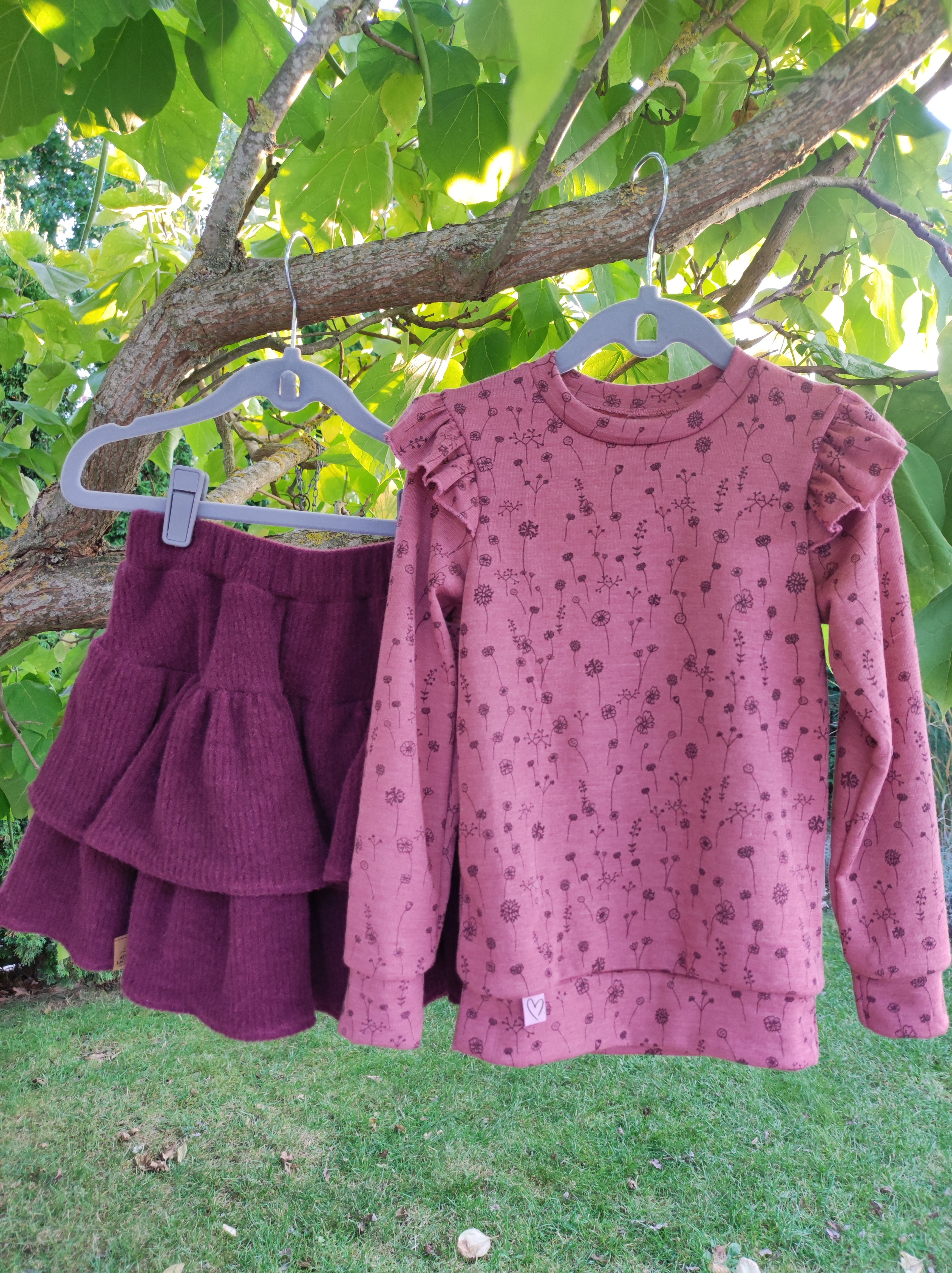 Wolle-Seide- Langarmshirt *Blumen*