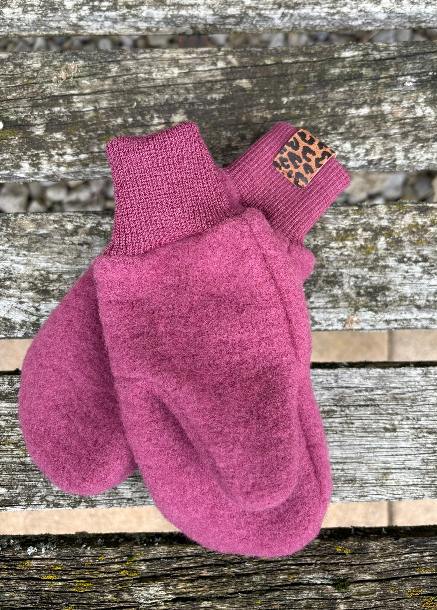 Wollfleece-Handschuhe mit Wollbündchen
