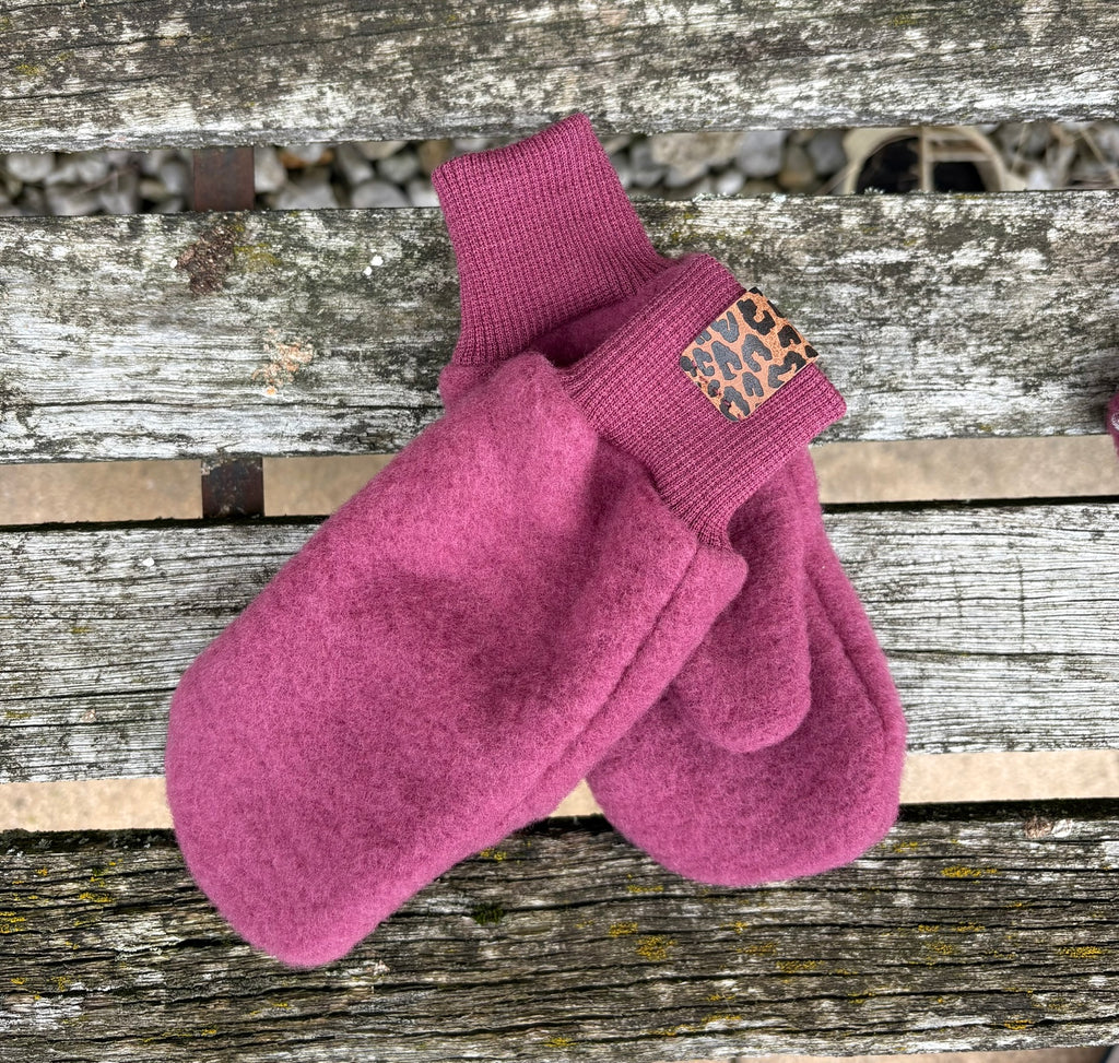 Wollfleece-Handschuhe mit Wollbündchen