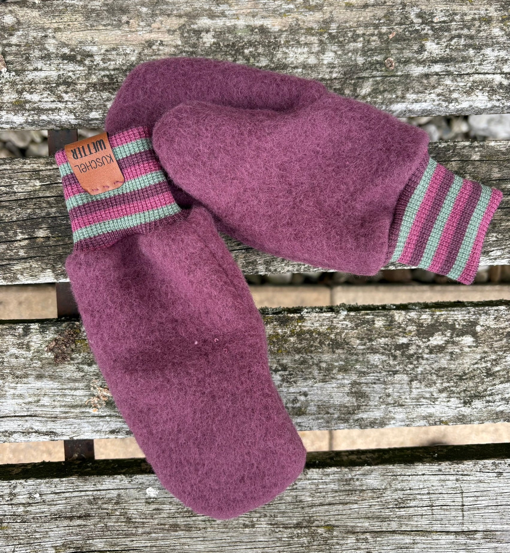 Wollfleece-Handschuhe mit Wollbündchen