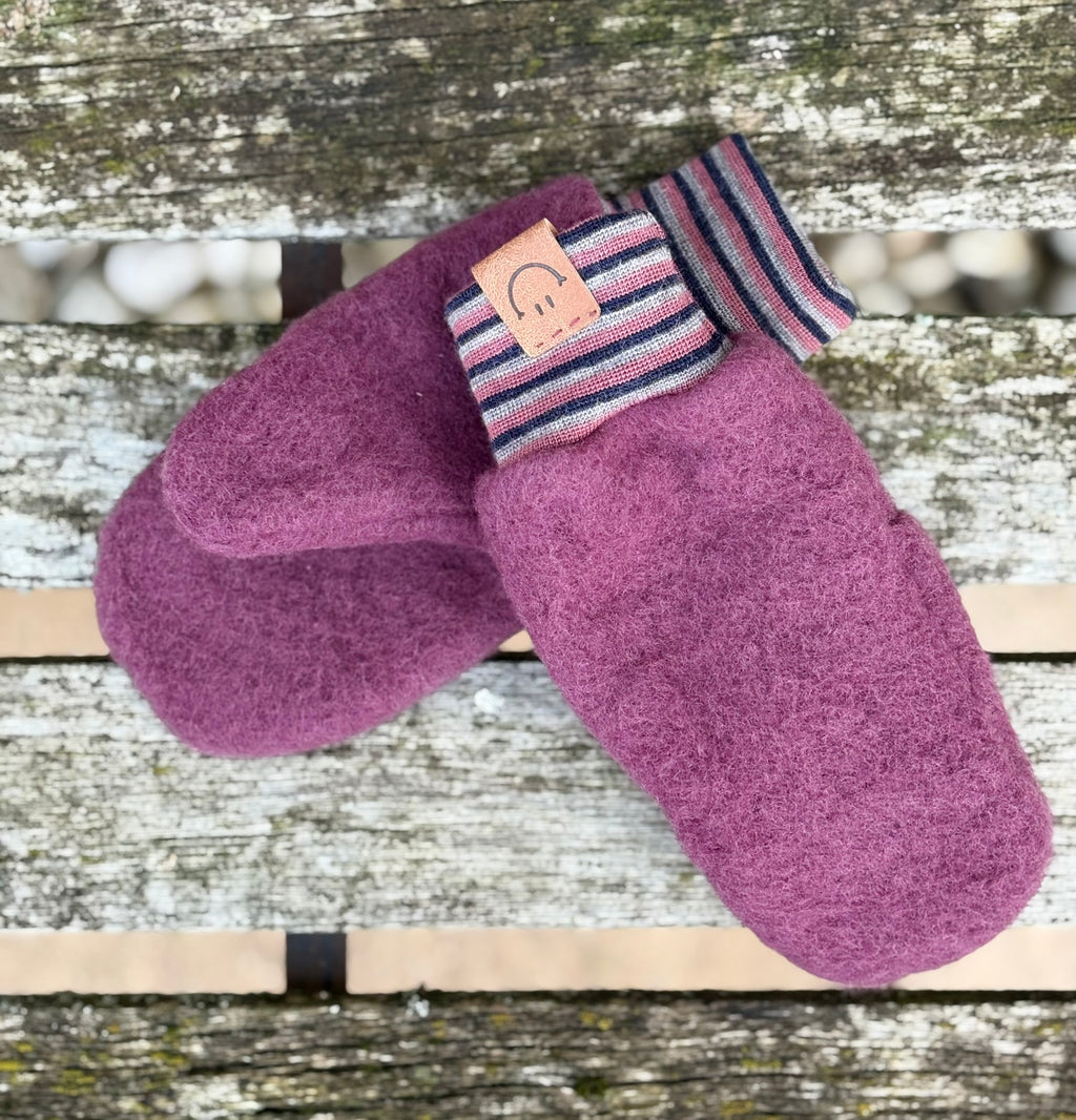Wollfleece-Handschuhe mit Wollbündchen
