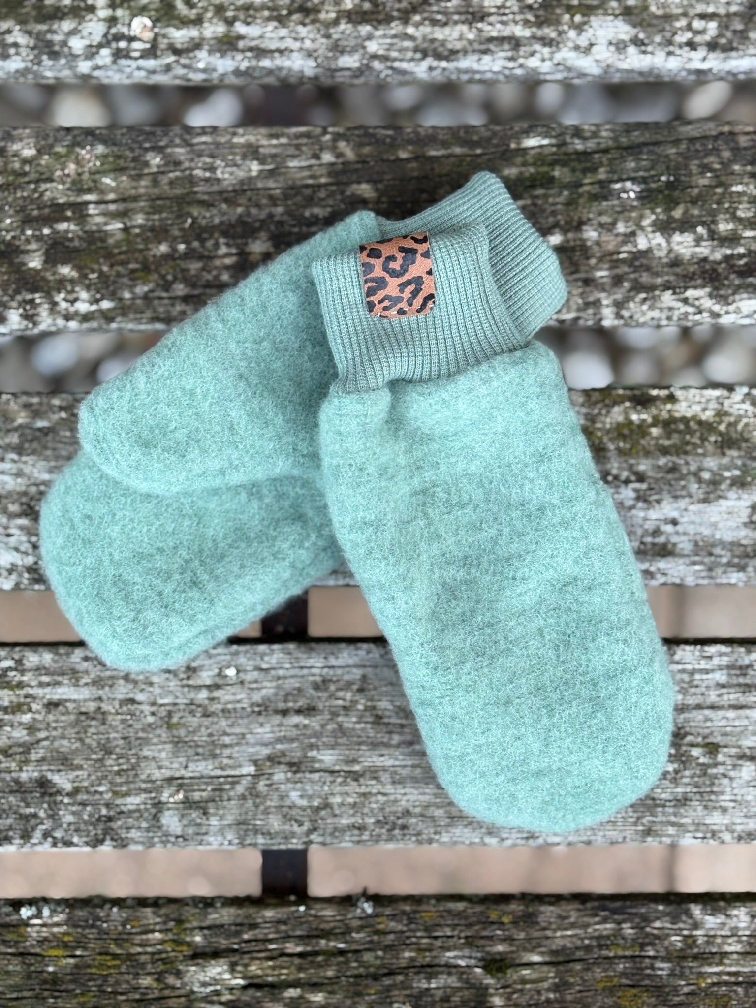 Wollfleece-Handschuhe mit Wollbündchen