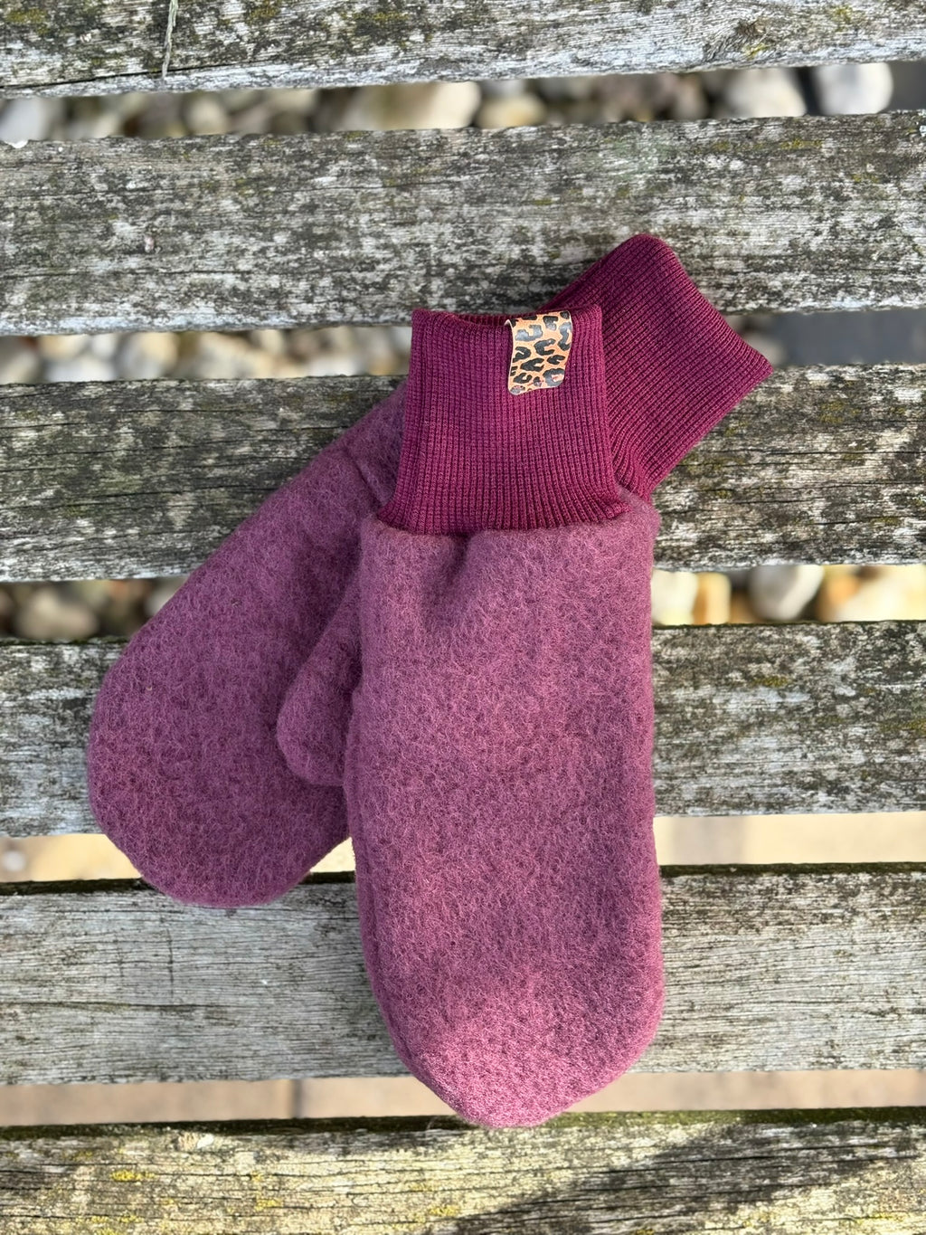 Damen Wollfleece-Handschuhe *Bordeaux*