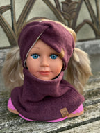 Wollfleece-Stirnband mit Twist *Bordeaux*