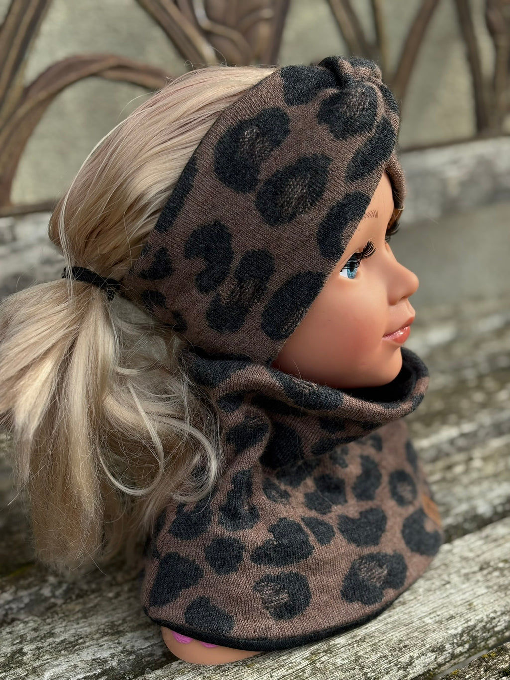 *SET* Wolljaquard LEO Stirnband + Loop