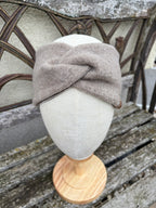 Damen Wollfleece-Stirnband mit Twist *Beige*