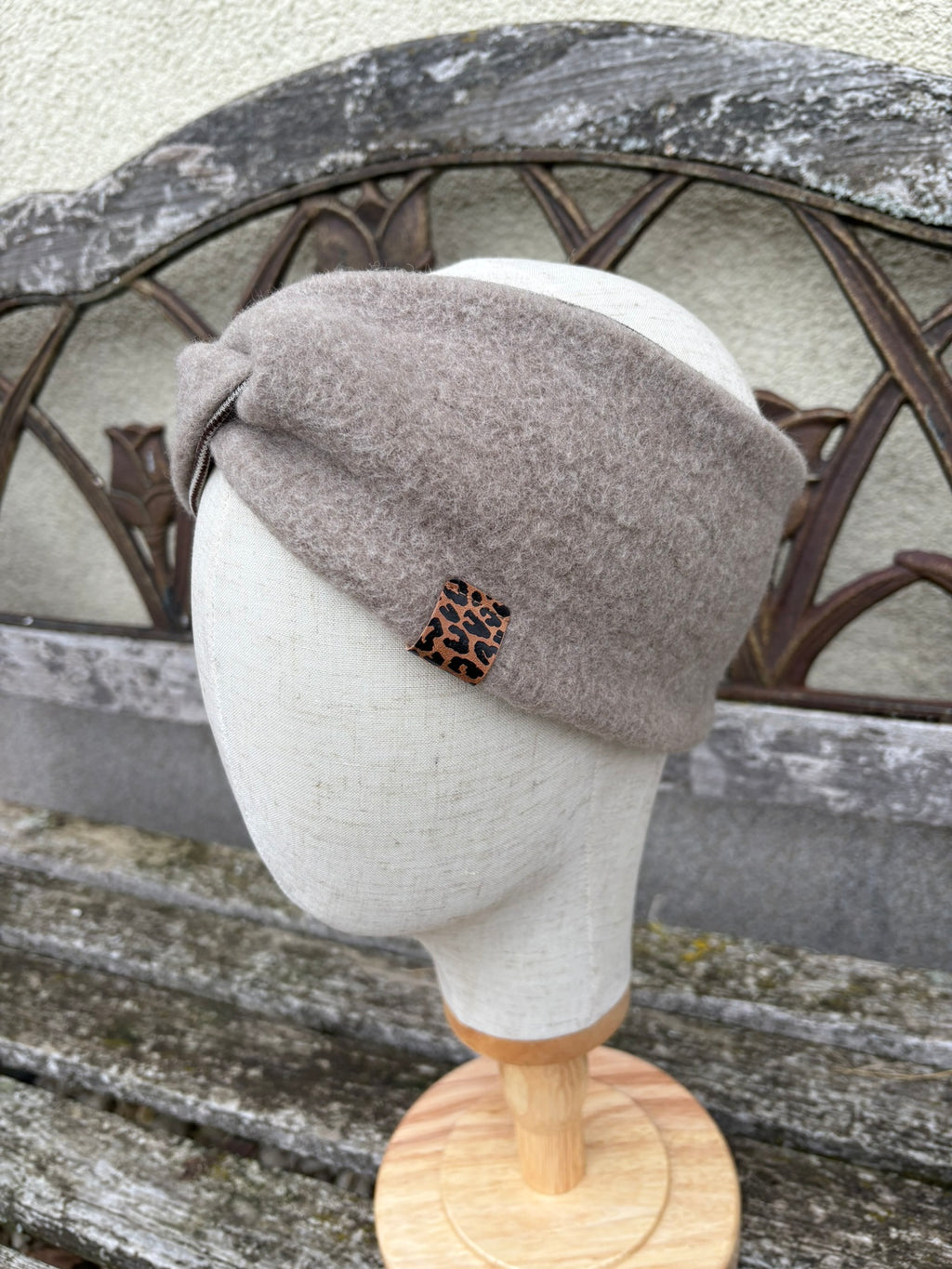 Damen Wollfleece-Stirnband mit Twist *Beige*