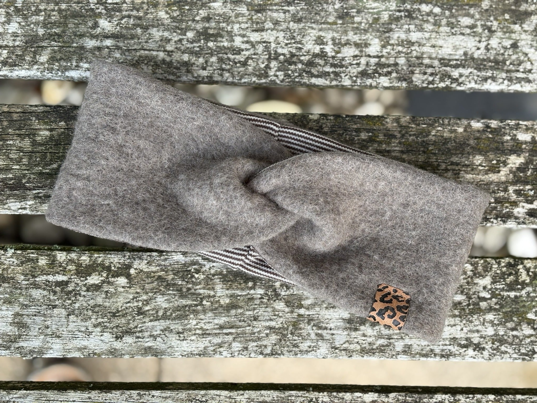 Damen Wollfleece-Stirnband mit Twist *Walnuss*