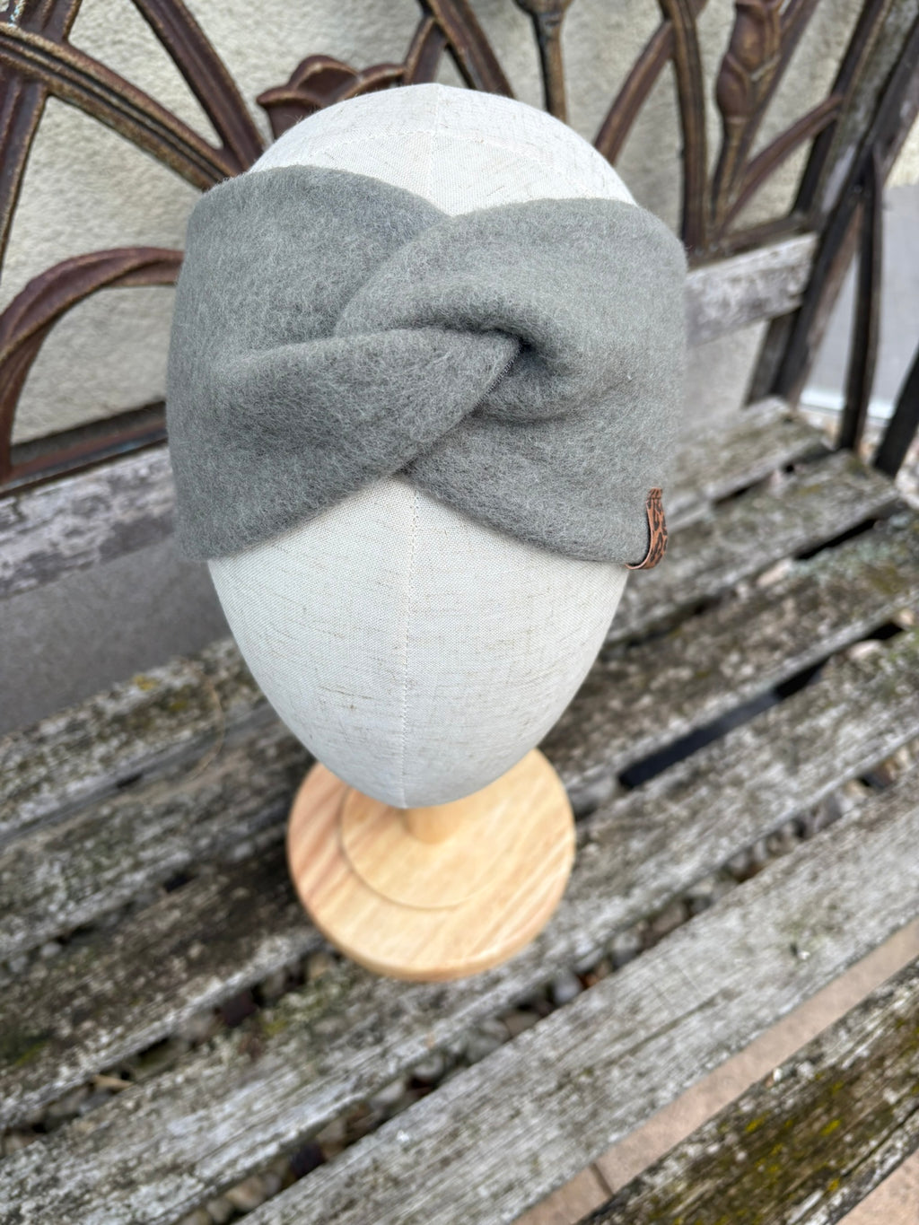 Damen Wollfleece-Stirnband mit Twist *Raucholiv*