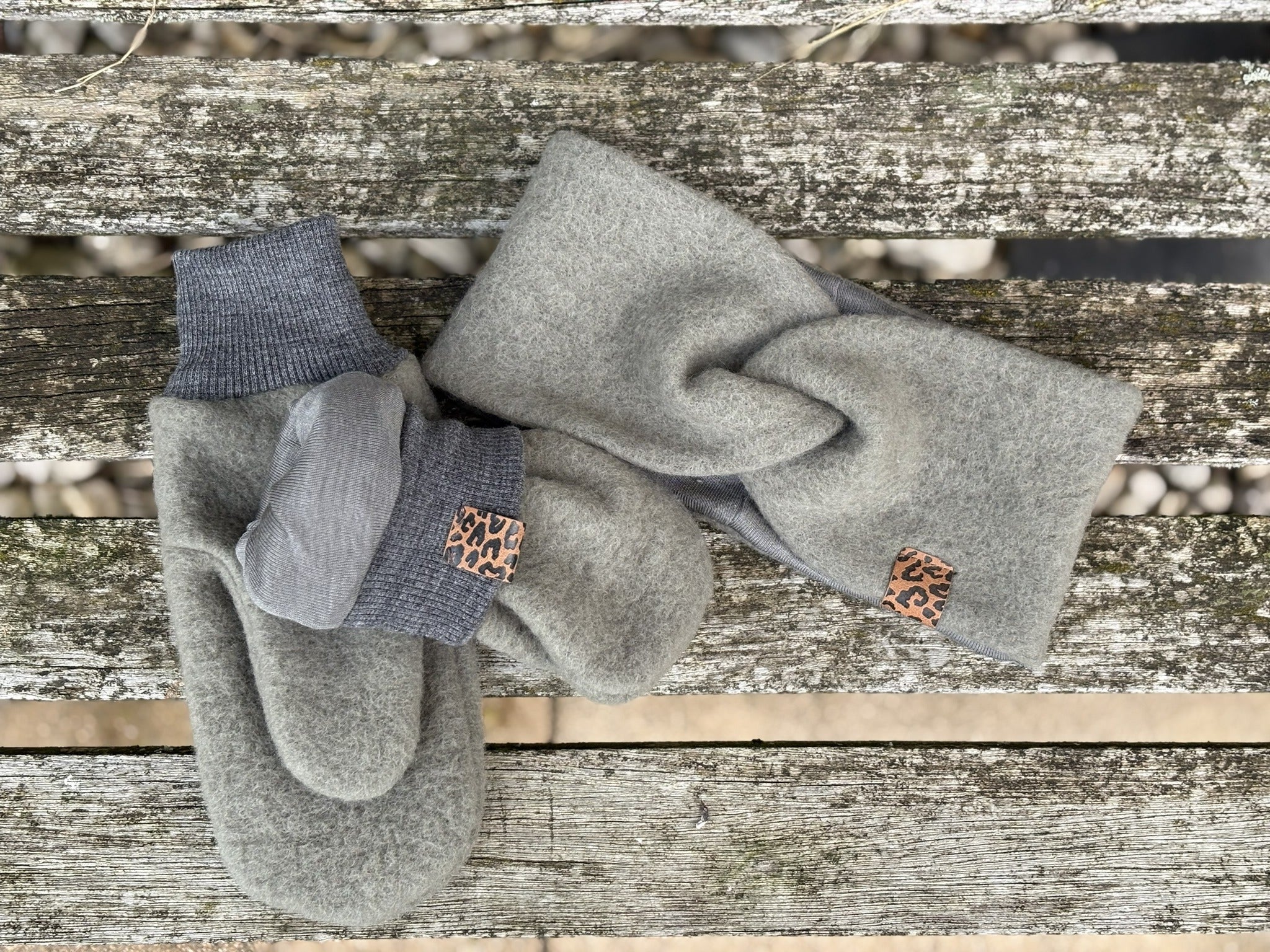 Damen Wollfleece-Handschuhe *Raucholiv*