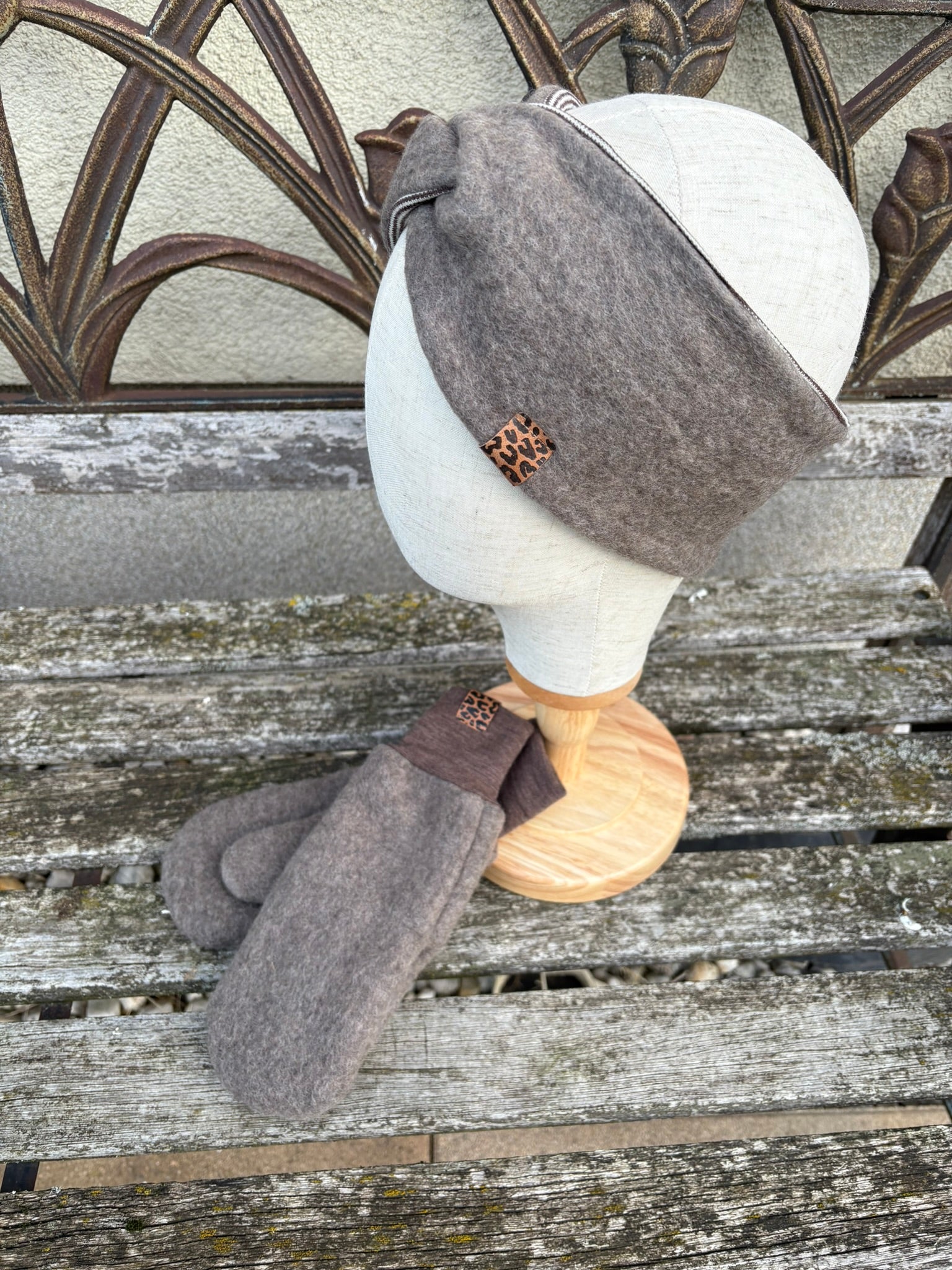 Damen Wollfleece-Handschuhe *Walnuss*