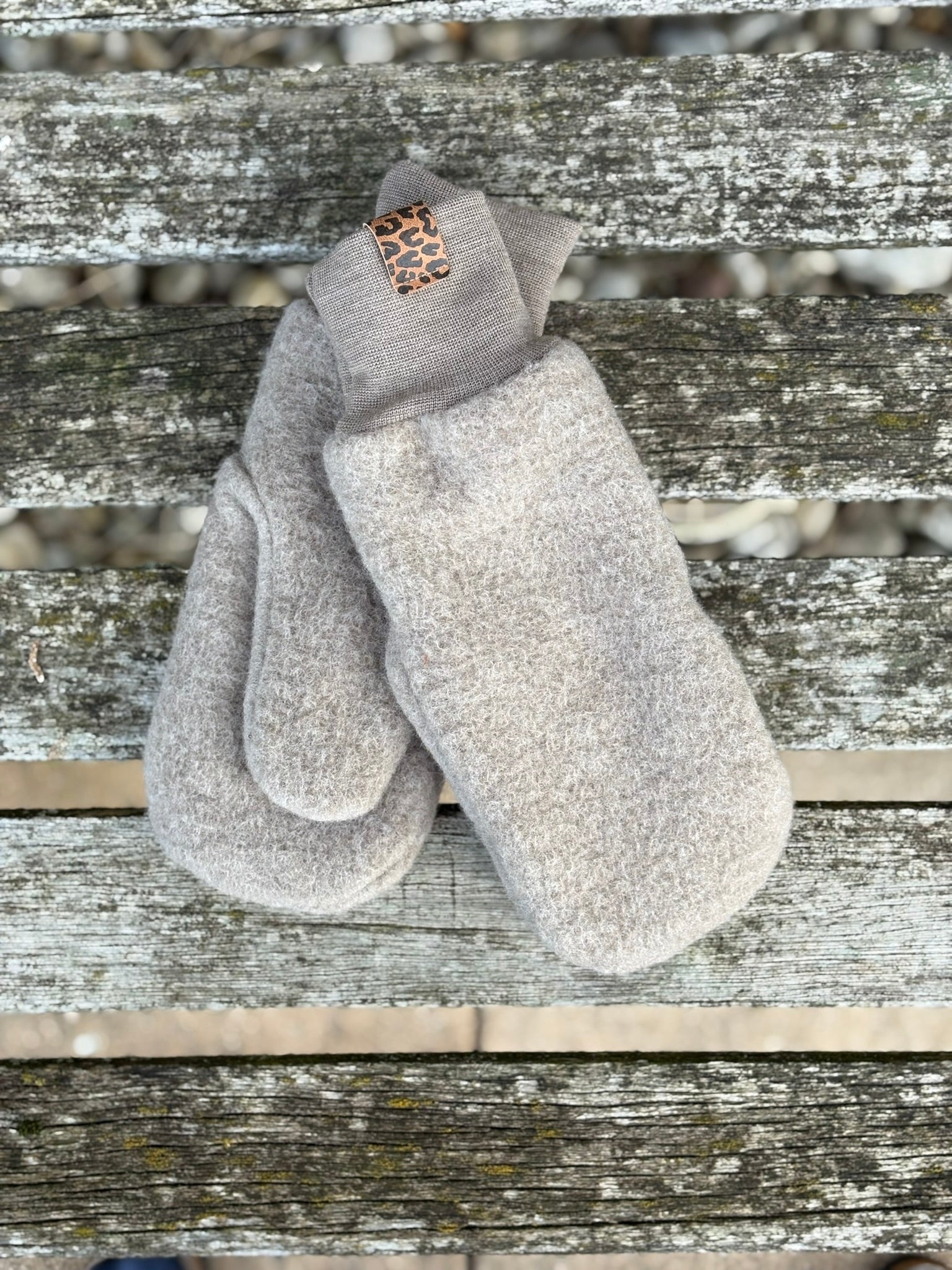 Damen Wollfleece-Handschuhe *Beige*