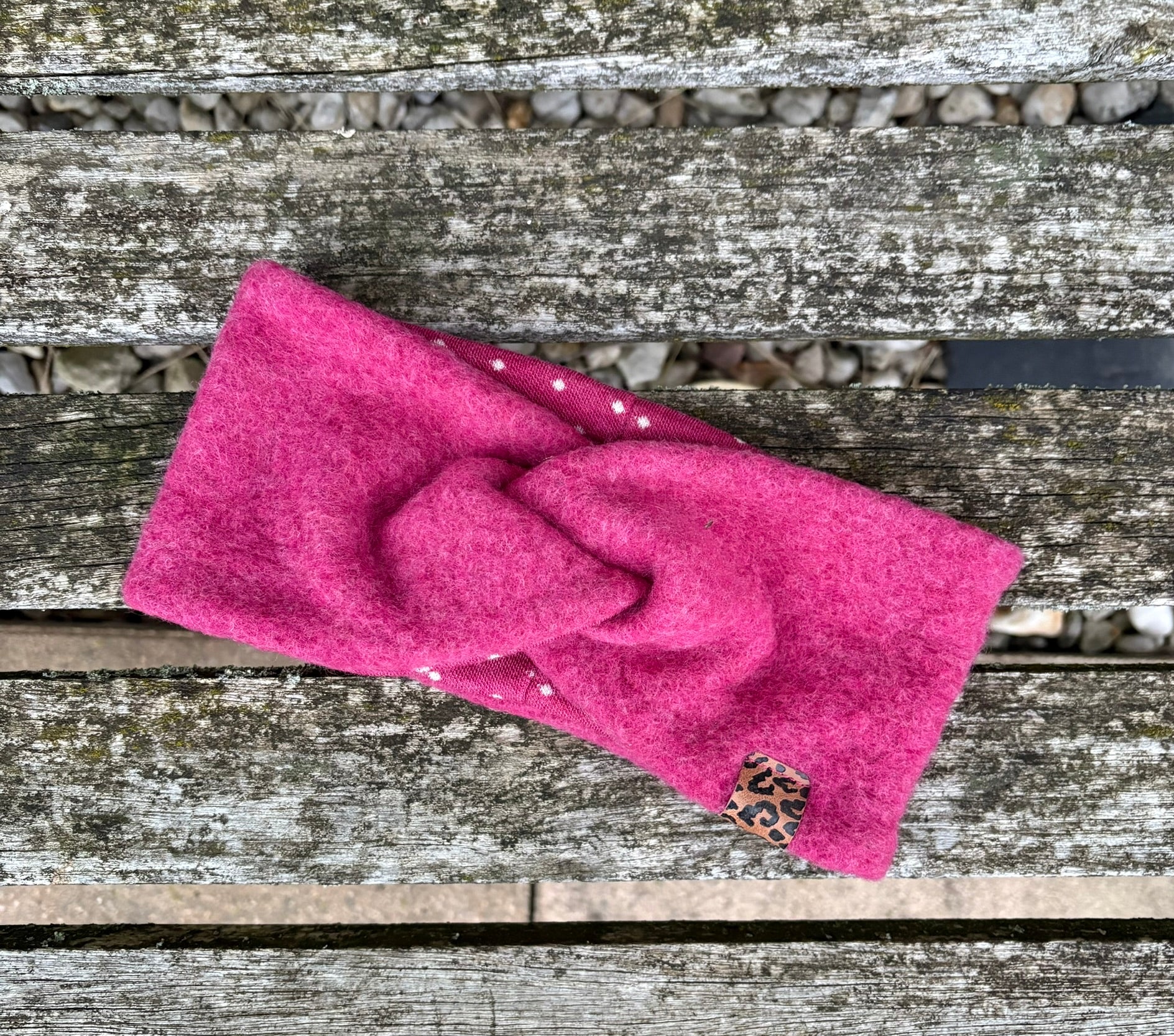 Damen Wollfleece-Stirnband mit Twist *Lampone*