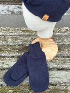 Damen Wollfleece-Handschuhe *Tiefseeblau*