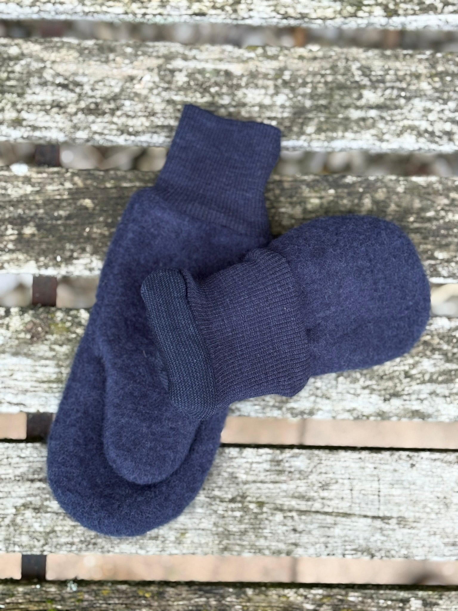 Damen Wollfleece-Handschuhe *Tiefseeblau*