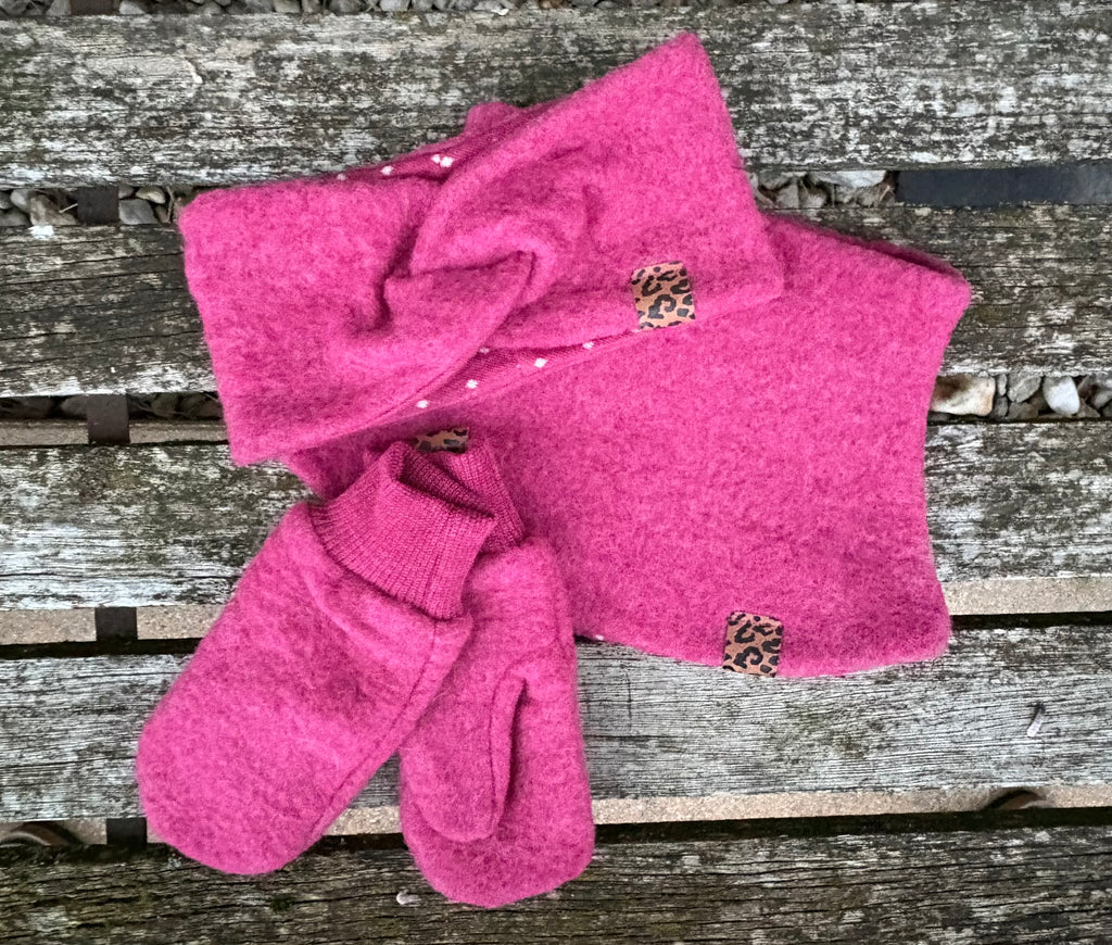 Wollfleece-Stirnband mit Twist *Lampone*