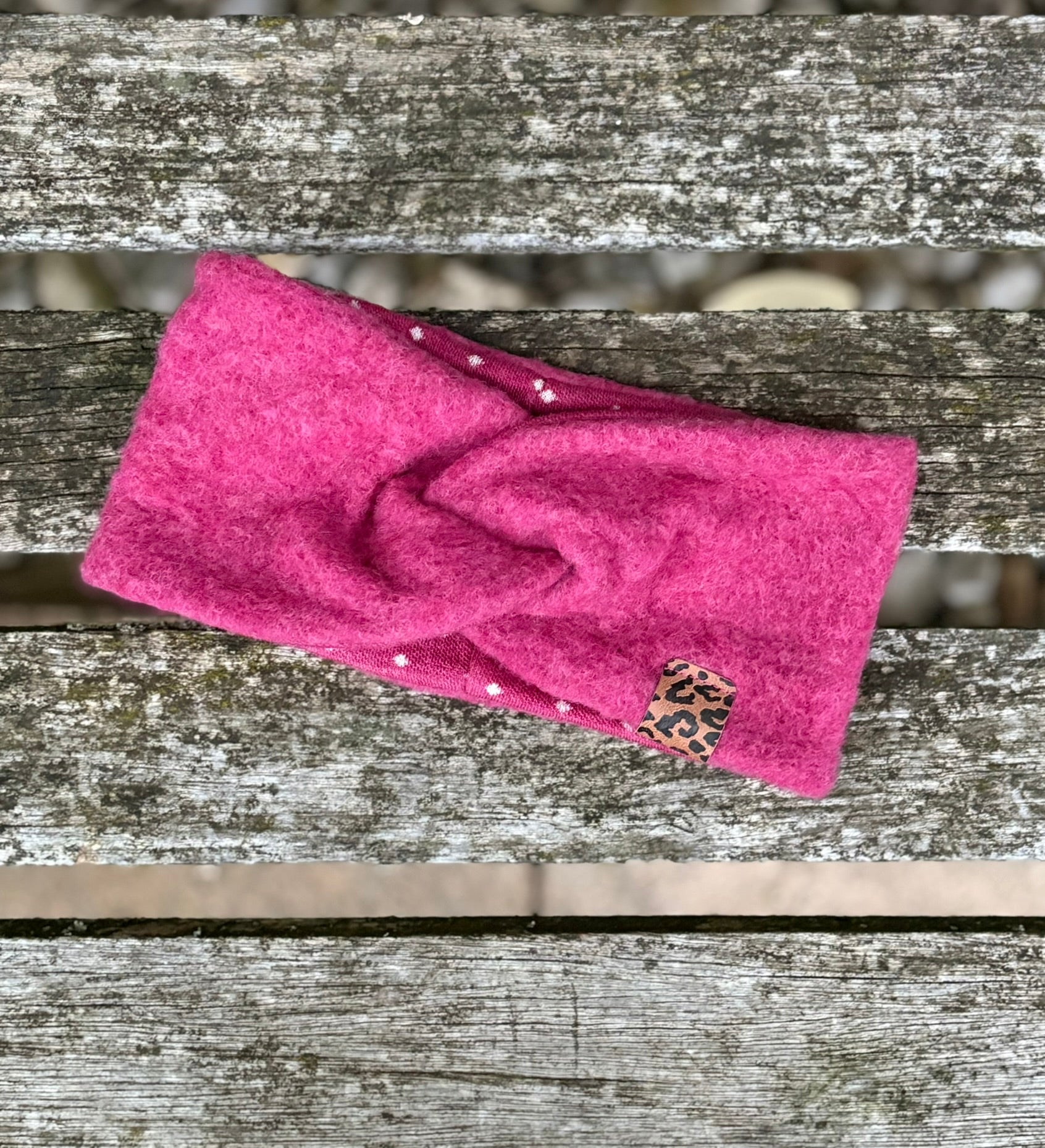 Wollfleece-Stirnband mit Twist *Lampone*