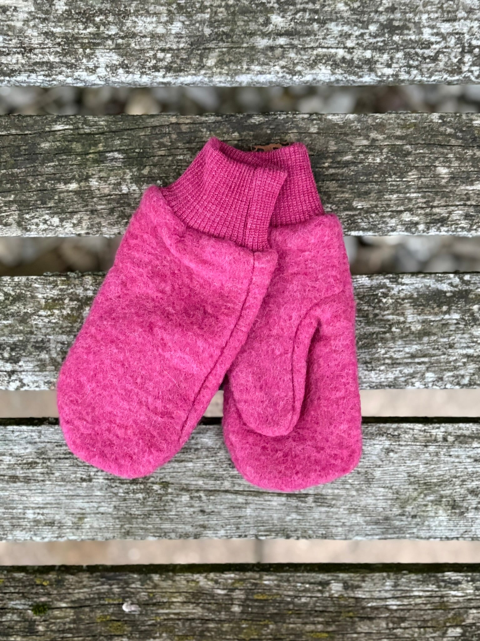 Wollfleece-Handschuhe mit Wollbündchen *verschiedene Farben*